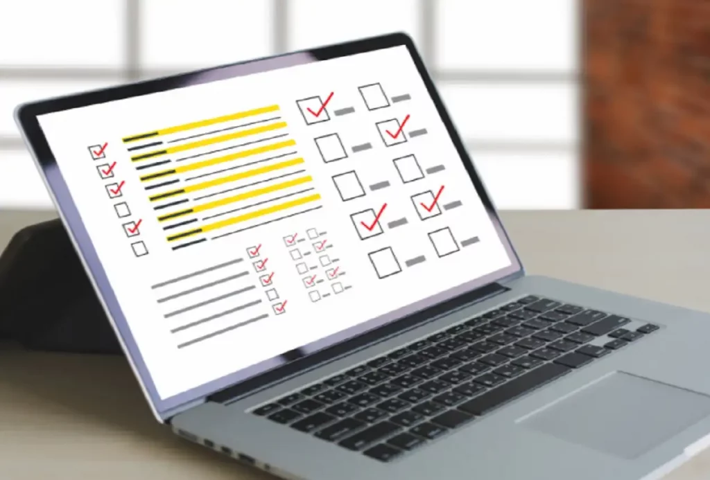 Imagen de una encuesta TFG en la pantalla de una computadora.